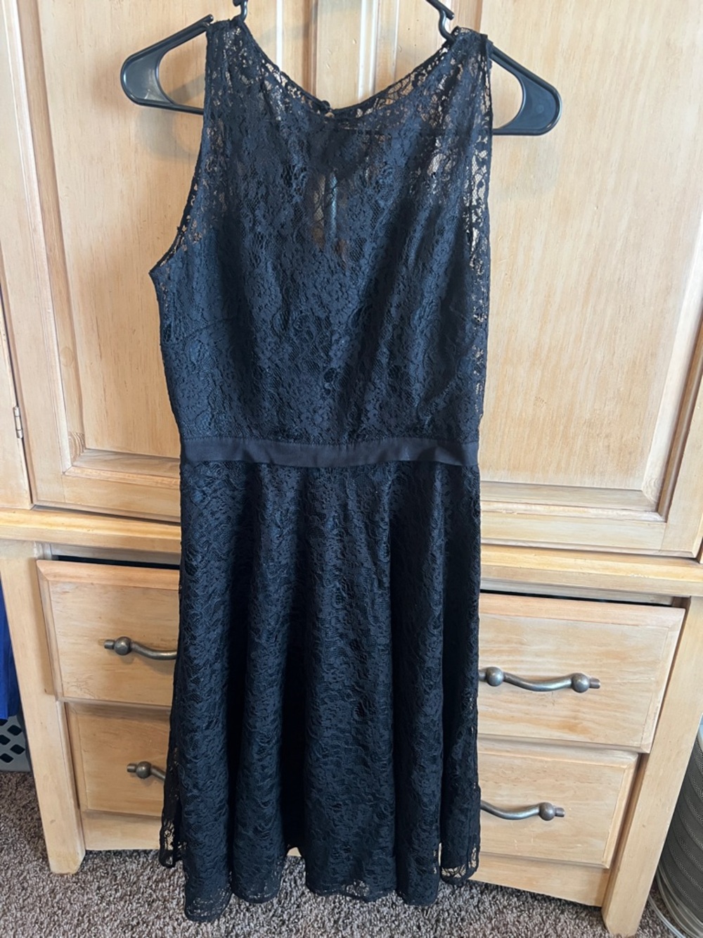 Hutch Black Lace Sleeveless Fit-and-Flare Dress
